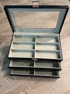 Classic Black Jewelry Organizer with 2 drawers